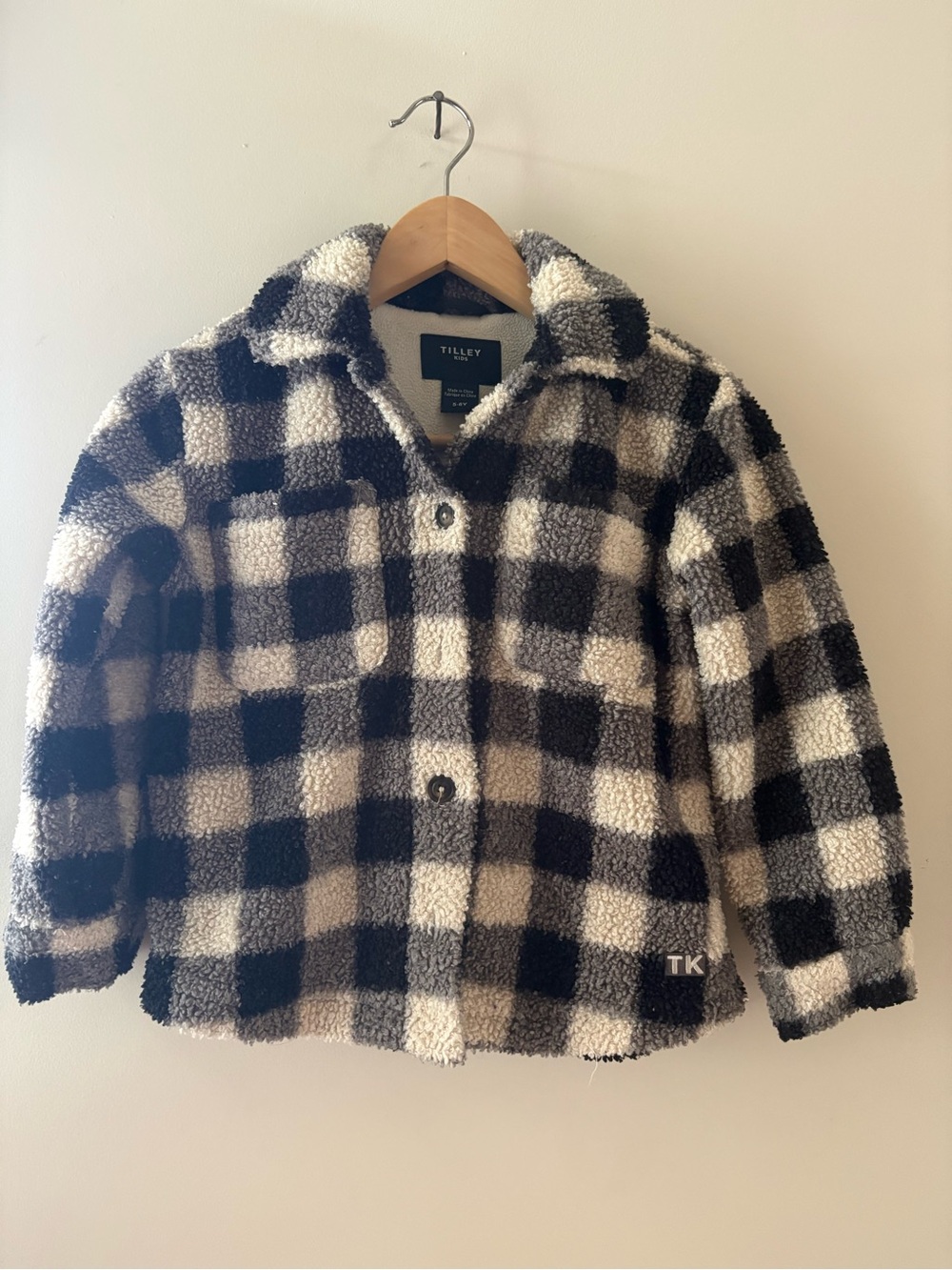 Tilley Kids Black & Cream Plaid Sherpa Puffer Jacket